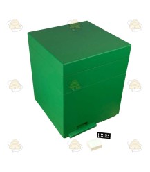 Mini Plus Styroporbeute Deluxe grün mit Futtertrog und Kunststoffrand