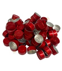 Waxinelicht bakjes rood aluminium - 100 stuks