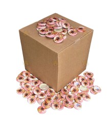 Doos deksels roze bloem met bij, 63 mm TO - 1400 stuks