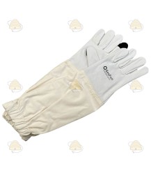 Imkerhandschuh Touchscreen, Leder & Baumwolle weiß - BeeFun®