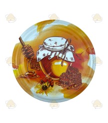 Deksels aquarel honing & bij, 82 mm TO deksels, 12 stuks