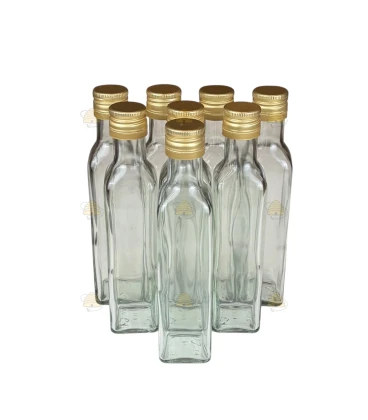 Mascara fles met metalen draaidop 250 ml per 8 stuks