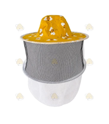 Imkerhut für Kinder – Gelb mit Bienen