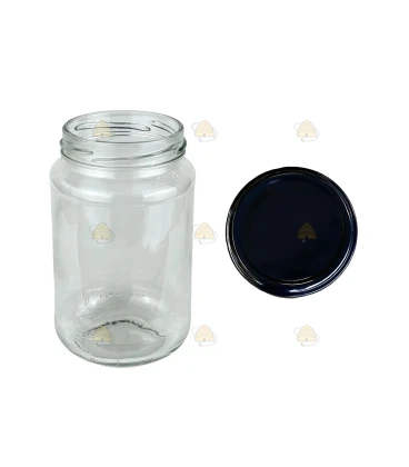 Ronde glazen potten - 375 ml / 450 gram, met deksel (TO 63 mm)