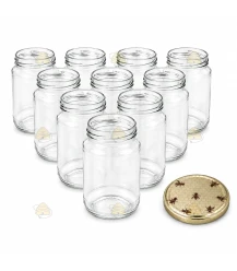 Ronde glazen potten - 375 ml / 450 gram, met deksel (TO 63 mm)