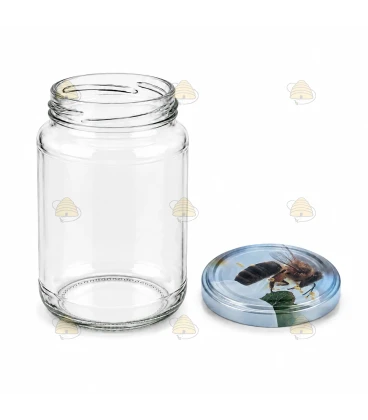 Ronde glazen potten - 375 ml / 450 gram, met deksel (TO 63 mm)