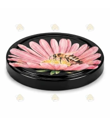 Biene auf rosa Margerite 63 mm TO Deckel -  60 Stück
