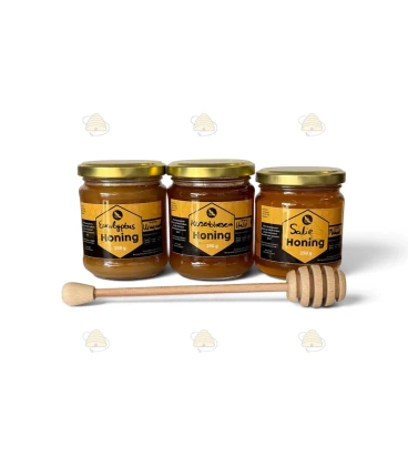 Blüte & Kräuter Honig-Probierset – Eukalyptus, Salbei & Kirschblüte