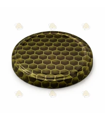 Lebendiges Wabenmotiv goldfarbig 82 mm TO Deckel - 12 Stück