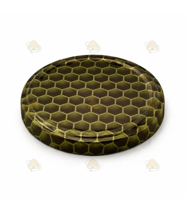 Lebendiges Wabenmotiv goldfarbig 82 mm TO Deckel - 12 Stück