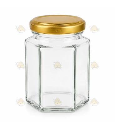 Sechseckglas 116 ml / 140 g mit Deckel