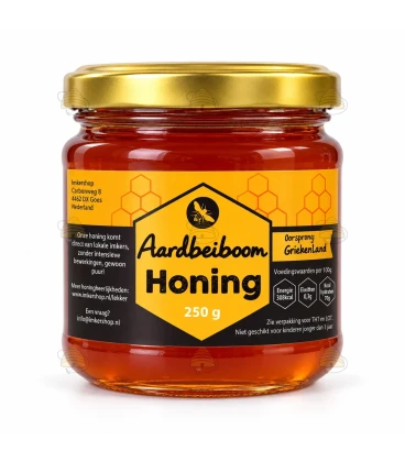 Aardbeiboom honing vloeibaar 250 gram