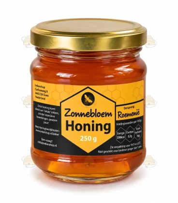 Zonnebloem honing vloeibaar 250 gram