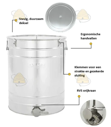 Abfüllfass / Reifefass aus Edelstahl 50 Liter / 70 Kilo